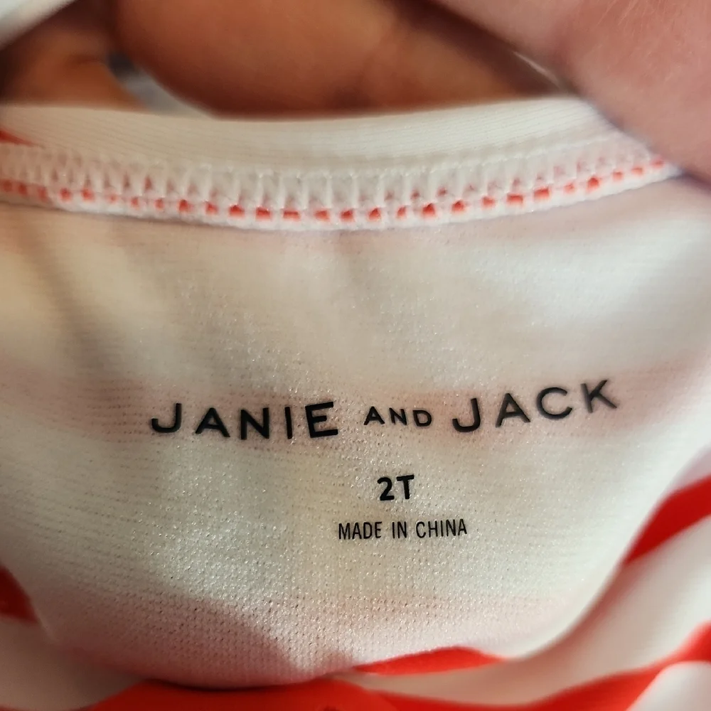 Janie and Jack Red and White One Piece Swimsuit Nautical Style